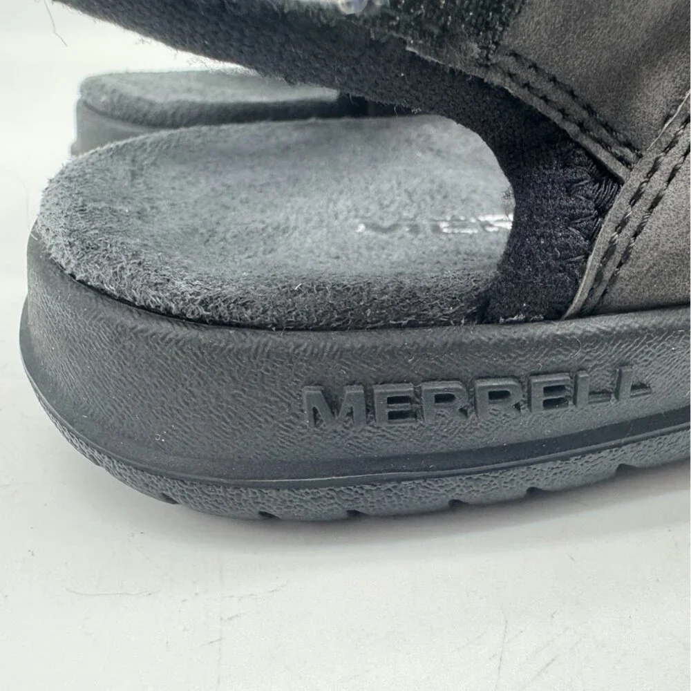 Merrell Mens Sandspur 2 Convert Sandals Black Leather Slingback Outdoors Casual